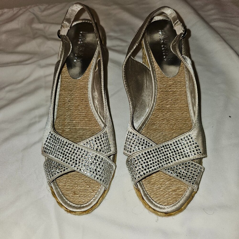 Ralph Lauren Silver Espadrilles size US 7-1/2